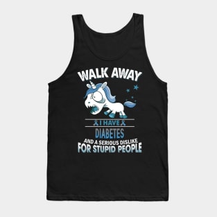 funny diabetes grumpy unicorn warrior Tank Top